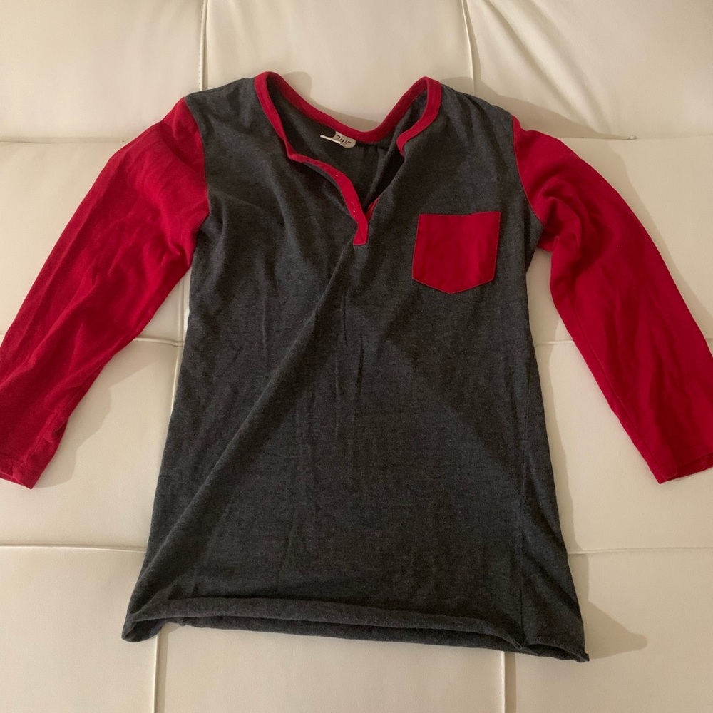 Red And Gray Baseball Tee
